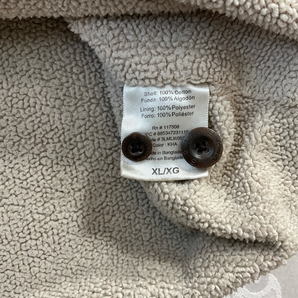 Levi’s Mens Size XL Khaki Fleece Sherpa Lined Button Down Shacket Vintage 2013 - Picture 11 of 15